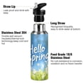 thumbnail image 3 of Hello Spring Fresh Grass Daisies Sports Bottle with Straw Stainless Steel Water Jug Portable Thermal Cup Leak-proof 600ML, 3 of 9