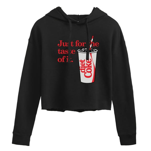 Diet Coke - Just For The Taste Of It - Juniors Cropped Pullover Hoodie