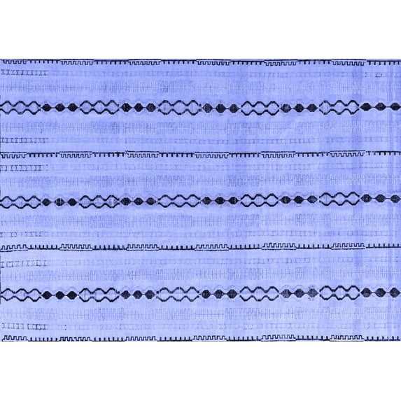 Ahgly Company Machine Washable Indoor Rectangle Abstract Blue Modern Area Rugs, 7' x 10'
