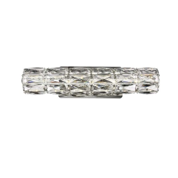 Valetta Integrated LED chip light Chrome Wall Sconce Clear Royal Cut Crystal