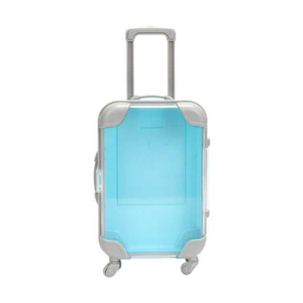 Mini maleta, caja de almacenamiento de equipaje, estuche compacto, ligero y transparente. Azul