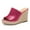 Pink, variant on FSJ Women Simple Round Open Toe Platform Wedge Heel Espadrille Slip On Sandal Summer Casual Mules Outdoor Dressy Shoes Size 8 Navy