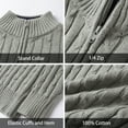 thumbnail image 5 of LittleSpring Boys Girls Quarter Zip Sweater Cable Knit Mock Neck Long Sleeve Pullover Size 4-12, 5 of 6