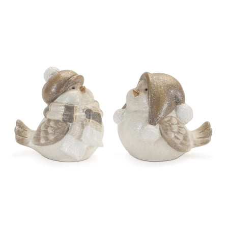 Melrose International LLC Winter Bird (Set of 4) 5"H Terra Cotta