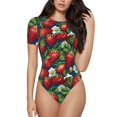 thumbnail image 1 of Fotbe Strawberry2 Body de Mujer con Cuello Redondo y Mangas Cortas, Sin Mangas Ajustado, Suave, Cómodo y Básico-XX-Large, 1 of 7