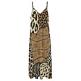 thumbnail image 6 of Animal Print Patchwork Textile Sleeveless Dress Women's Evening Dress Womans Clothing, 6 of 9