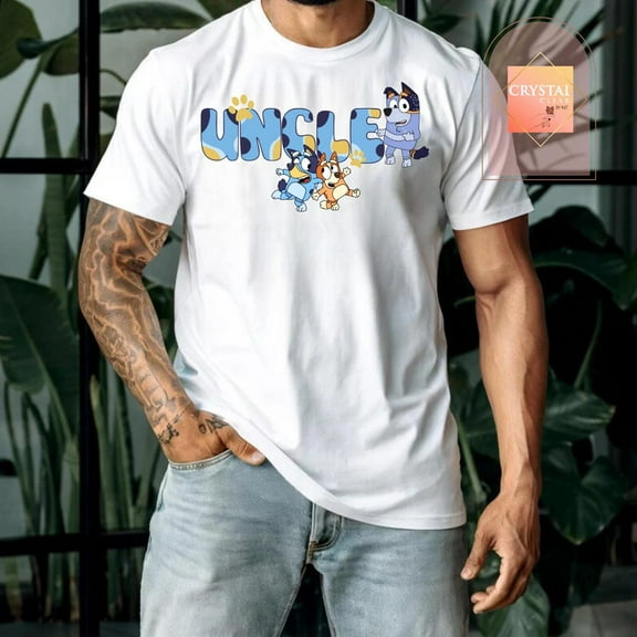 Bluey Uncle T-Shirt Unisex Comfy Breathable Every Day Use Trendy Unisex S-5XL Hot Trending Shirt, Vintage Birthday Gift