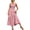 Blush Pink, variant on Women's Tiered Smocked Wide Strap Dress in 100% polyester fabric with opaque body easy care versatile warm day wear