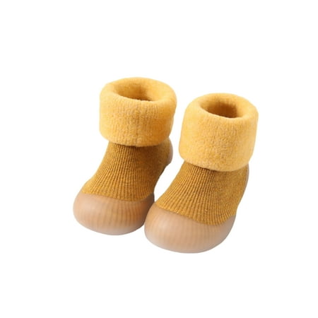 

Eloshman Toddler Floor Shoes Anti Collision Sock Boot Soft Sole Crib Boots Daily Comfortable Prewalker Slipper Booties Breathable First Walker Shoe Yellow 7C