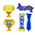thumbnail image 3 of Día del padre Globo de película de aluminio papá Pajarita Trofeo Corbata Barba Inglés Día del padre Lema Fiesta de globos, 3 of 6