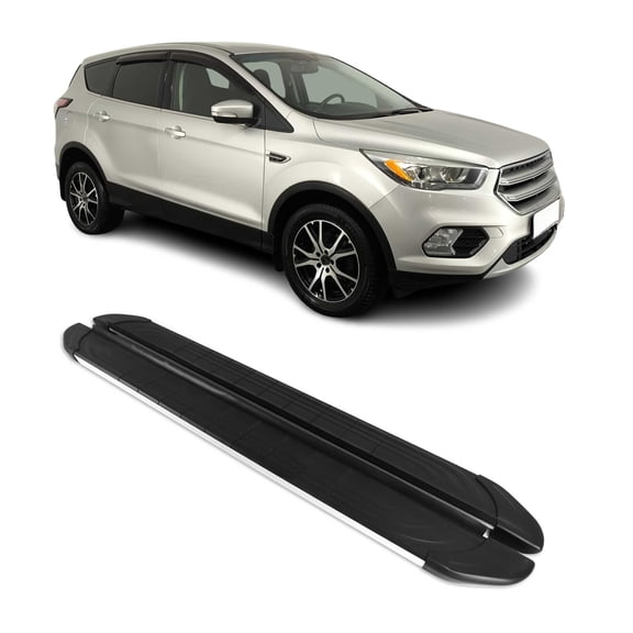 OMAC Side Step Running Boards Nerf Bars for Ford Escape 2013-2016 Black Silver 2Pcs