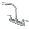 thumbnail image 7 of Kingston Brass GKB715AL Water Saving Victorian High Arch Kitchen Faucet with Lever Handles and Sprayer, Oil Rubbed Bronze, 7 of 7