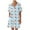 Light Blue, variant on Short Sleeve Ruffled Dresses for Women Summer Cute Cherry Print Dress Trendy Tiered Mini Dresses Flowy V Neck Tshirt Dress Casual Beach Dresses with Pocket