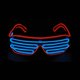 thumbnail image 1 of Pinfox Glow Shutter Neon Rave Glasses El Wire Gafas de sol LED intermitentes iluminan disfraces de DJ para fiesta, años 80, Edm Rb03 (rojo - azul), 1 of 5