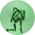 thumbnail image 1 of Ahgly Company Tapis Rond Lavable en Machine Intérieur Transitionnel Vert, 6 Pieds Rond, 1 of 7