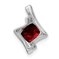 thumbnail image 4 of Auriga Fine Jewelry 14K White Gold Garnet and Diamond Pendant for Women (L-15.7mm, W-11.1mm), 4 of 6
