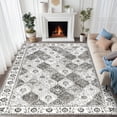 thumbnail image 4 of MJIAexp 8'x10' Moroccan Area Rug Washable Bedroom Rug Vintage Boho Area Rug Non-Slip Accent Throw Rug Stain Resistant Floor Carpet for Kitchen Entryway Living Room Office Boho Gray, 4 of 8