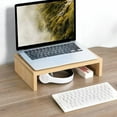 thumbnail image 5 of 14.2 inch Monitor Stand Riser, Wood Monitor Riser with Storage for Desk Small Monitor Stand TV/Screen/PC/Laptop Riser Computer Stand Desktop Shelf (Maple-14.2 inch), 5 of 7