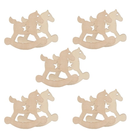 

NUOLUX 10pcs Christmas Wooden Hanging Pendant Horse Patterned Hanging Ornament Christmas Xmas Party Hanging Decoration