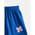 thumbnail image 3 of Wonder Nation Little Girls Crewneck Sweatshirt and Shorts Set, 2 Piece, Sizes 4-10, 3 of 3