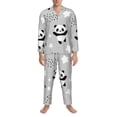 thumbnail image 3 of Haiem Pandas Pattern Men’s Long-sleeve Sleepwear,Sleepwear Set,2-piece Loungewear Set,Soft PJs Comfy Nightwear with Pockets-X-Large, 3 of 7