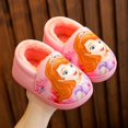 thumbnail image 1 of Disney Princess Elsa Winter Children's Heel Cotton Slippers Girls' Warm Frozen Kids' Cotton Black Purple Flats Shoes Size 24-40, 1 of 4