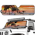 thumbnail image 2 of Psesaysky Hawaii Palm Tree Sunset Windshield Sun Shade for Car Off-road Vehicle SUV Truck (52.95x16.14 Inches), Sun Shade Windshield, Shades for Windows, Protector Blocks UV, Funny Car Decor, 2 of 7