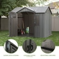 thumbnail image 4 of Lifetime Lockable DIY Polyethylene Storage Shed, 71.25 sq. ft., 10'. x 8',  Light Brown (60330), 4 of 15
