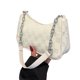 thumbnail image 1 of Bolso de hombro con cremallera para mujer, correa única, estilo bajo el brazo, bolso de mano beige a cuadros de felpa, 1 of 8