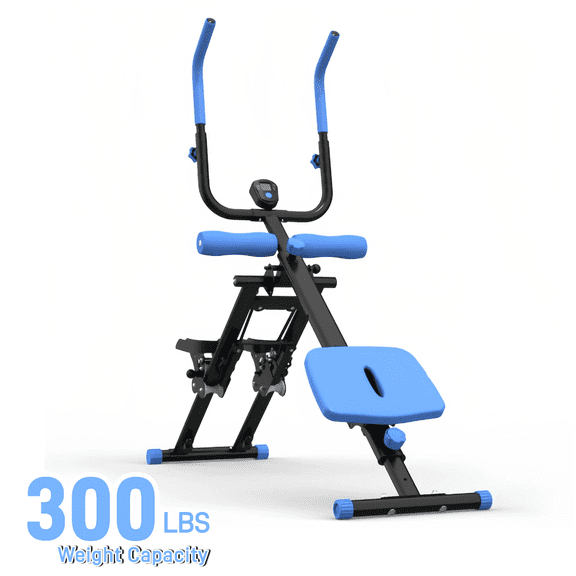 LuckyNote Foldable Stepper Machine, 2-in-1 Stair Climber and Ab Trainer for Home Workout, Compact, Blue