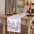 thumbnail image 2 of Table Runners 48 Inches Long Dress Scarves, Purple Lavenders Farmhouse Kitchen Table Runner, Short Coffee Tablerunners, Spring Floral Plaid Farmhouse Elegant 13x48 Inch, 2 of 9