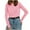 Pink, variant on Wancir Womens Long Sleeve Stretch Crewneck Ribbed T-Shirt Fitted Casual Basic Tops