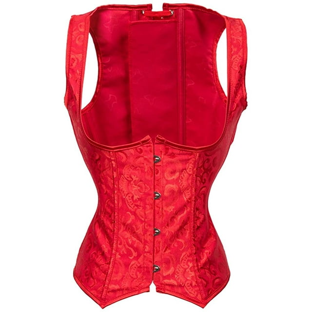 Womens Faux Leather Steampunk Corsets Victorian Bustier Top