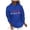 Blue, variant on WXLWZYWL Trendy Sweatshirts For Women 2023 Women'S Valentine'S Day Printed Round Neck Loose Pullover Hooded Printed Sweatshirt Tops