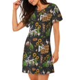 thumbnail image 2 of Yiaed Farm Animals 2 Print Women's Loose-Fit Short Sleeve Nightgown, Soft and Comfortable Sleep Dress for Relaxation and Sleepwear, 2 of 6