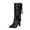 Black, variant on Winter Boots for Women,Glitter Pointed Toe Heel Mid Calf Boots with Fringe Tassel Western Ankle Booties for Ladies Fashion,Shoes for Winter,Size:9.5-10