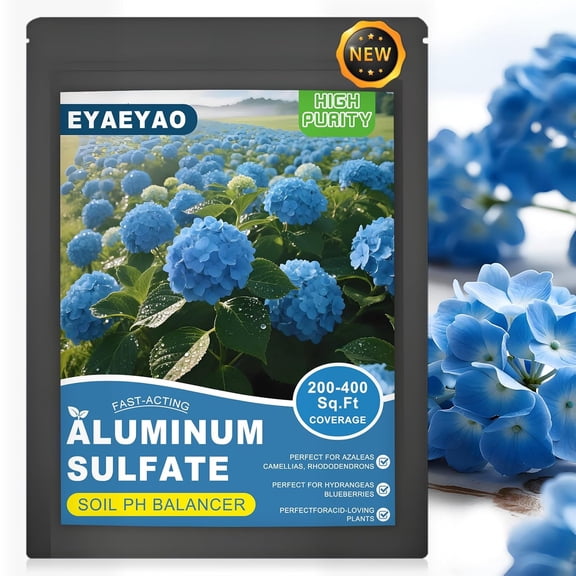 Soil Acidifier for Hydrangeas to Turn Blue | Lowers Soil pH Fast | Garden & Pond Use | Aluminum Sulfate for Hydrangeas, Plants, Soil (16 oz)