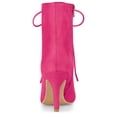 thumbnail image 3 of DARING DIVA Women's Pointy Toe Zip Lace Up Stiletto Heel Ankle Boots Hot Pink US 9.5, 3 of 7