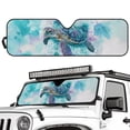thumbnail image 2 of Uorisanigo Blue Sea Turtle Front Windshield Sunshade Fit for Jeep Wrangler TJ JK JKU Sport Sahara Rubicon 2 Door & 4 Door Foldable Window Shade Sun Visor Protector Keep Vehicle Cooler, 2 of 7