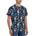 thumbnail image 2 of Vsdgher Space Dog Print Men's Dry Fit Mesh Athletic Shirts Moisture Wicking Tennis T-Shirt Tops, 2 of 9