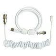 thumbnail image 2 of Gaming Keyboard Cable, Coiled Keyboard Cable  Free TPE One Piece Molding Retractable Stable Nylon Sturdy  for Mechanical Keyboard White, 2 of 7