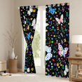 thumbnail image 3 of Manfei Cartoon bohemian Butterflies Curtains Pack of 2 (42x84 Each),Cute Daisy Flower Curtains Blackout,Colorful Floral Bedroom Curtains For Girl,Luxury Bedroom Decor, 3 of 6