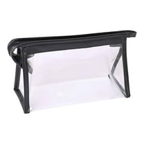 KQJQS Clear Toiletry Bag with Zipper – Small Cosmetic Makeup Pouch, Beach Bag for Home Storage, Office, Vacation, and Travel (Black)