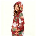 thumbnail image 5 of One Piece Christmas Jumpsuit for Kids Girls Pajamas Onesie Hoodie Zip Front Girls Fashion Holiday Cute Novelty Santa Claus Print Casual Soft Fall Winter Loungewear Pajamas 2-12 Years, 5 of 6