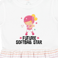 thumbnail image 4 of Inktastic Future Softball Star Girl Girls Toddler Dress, 4 of 5