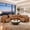 Light Brown, variant on Gewnee Air Leather Power Recliner Sectional Sofa with Cup Holder, Oversize Sofa Couch for Living Room Home Office Theater,Wireless Charging