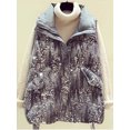 thumbnail image 1 of Chaleco de lentejuelas para mujer, chaqueta informal de longitud media con cremallera, manga con bolsillo grande, Otoño e Invierno, 1 of 5