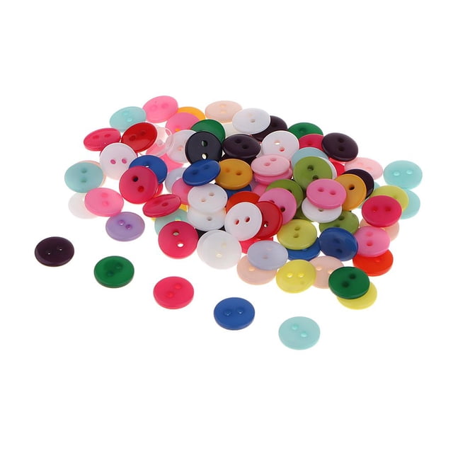Rongfmy Ensemble de 100 Boutons de 1 cm Boutons en Résine Boutons pour Scrapbooking