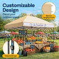 thumbnail image 5 of SPECSTAR 8x8ft Pop-up Canopy Tent One Push Setup Instant Tent with Center Lock, Wheel Carry Bag and 4 Sandbags for Events Parties, Beige, 5 of 8