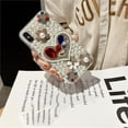 thumbnail image 2 of Cute Shiny Pearl Phone Case Compatible With Iphone 13 Pro Max Glitter Heart Phone Case, 2 of 3